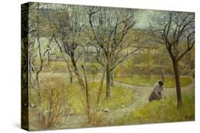 Spring day in the garden, 1892-Bertha Wegmann-Stretched Canvas