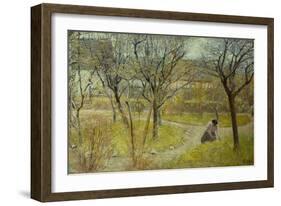 Spring day in the garden, 1892-Bertha Wegmann-Framed Giclee Print
