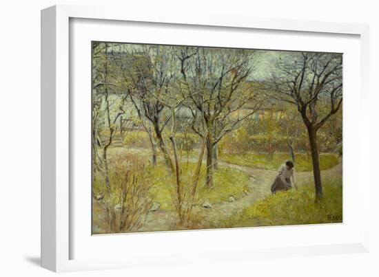 Spring day in the garden, 1892-Bertha Wegmann-Framed Giclee Print