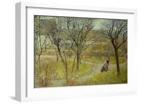 Spring day in the garden, 1892-Bertha Wegmann-Framed Giclee Print