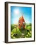 Spring Easter Meadow with Egg House-egal-Framed Photographic Print