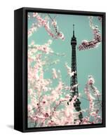 Spring Eiffel Green-Tracey Telik-Framed Stretched Canvas