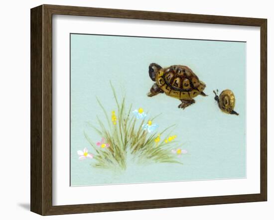Spring Fling - Trutle and Snail-Peggy Harris-Framed Giclee Print