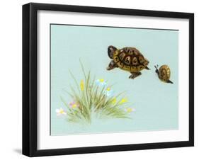 Spring Fling - Trutle and Snail-Peggy Harris-Framed Giclee Print