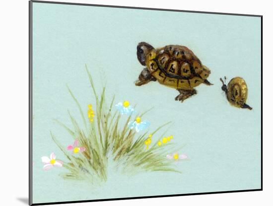 Spring Fling - Trutle and Snail-Peggy Harris-Mounted Giclee Print