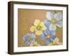 Spring Florals On Burlap-A-Jean Plout-Framed Giclee Print