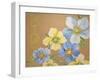 Spring Florals On Burlap-A-Jean Plout-Framed Giclee Print