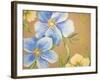 Spring Florals On Burlap-B-Jean Plout-Framed Giclee Print