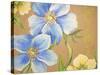Spring Florals On Burlap-B-Jean Plout-Stretched Canvas