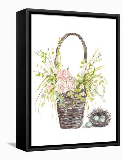 Spring Flower Basket-Patricia Pinto-Framed Stretched Canvas