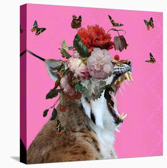 Spring Flower Bonnet on Cat-Sue Skellern-Stretched Canvas