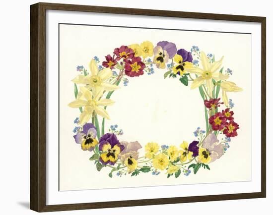 Spring Flower Oval, 1995-Linda Benton-Framed Giclee Print