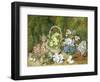 Spring Flowers and a Bird's Nest on a Mossy Bank-George Clare-Framed Giclee Print