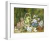 Spring Flowers and a Bird's Nest on a Mossy Bank-George Clare-Framed Giclee Print