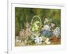 Spring Flowers and a Bird's Nest on a Mossy Bank-George Clare-Framed Giclee Print