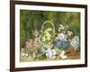 Spring Flowers and a Bird's Nest on a Mossy Bank-George Clare-Framed Giclee Print