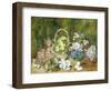 Spring Flowers and a Bird's Nest on a Mossy Bank-George Clare-Framed Premium Giclee Print