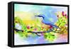 Spring Flowers And Bird 6-Ata Alishahi-Framed Stretched Canvas