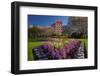 Spring Flowers and Historic Crown Mills Building, Dunedin, Otago, South Island, New Zealand-David Wall-Framed Photographic Print