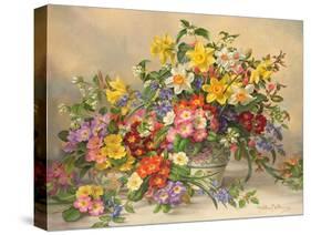 Spring Flowers and Poole Pottery-Albert Williams-Stretched Canvas
