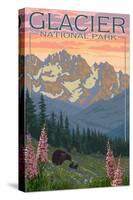 Spring Flowers, Glacier National Park, Montana-Lantern Press-Stretched Canvas