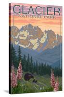 Spring Flowers, Glacier National Park, Montana-Lantern Press-Stretched Canvas