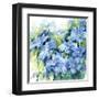 Spring Flowers in Blue-null-Framed Art Print