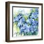 Spring Flowers in Blue-null-Framed Art Print