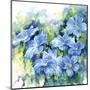 Spring Flowers in Blue-null-Mounted Art Print