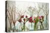 Spring Flowers in Glass Bottles VII-Cora Niele-Stretched Canvas