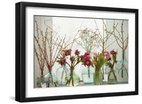 Spring Flowers in Glass Bottles VII-Cora Niele-Framed Giclee Print