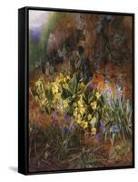 Spring Flowers on a Mossy Bank-Charles Archer-Framed Stretched Canvas