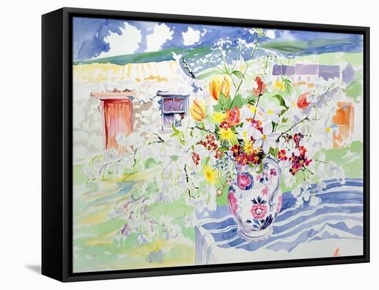 Spring Flowers on the Island-Elizabeth Jane Lloyd-Framed Stretched Canvas