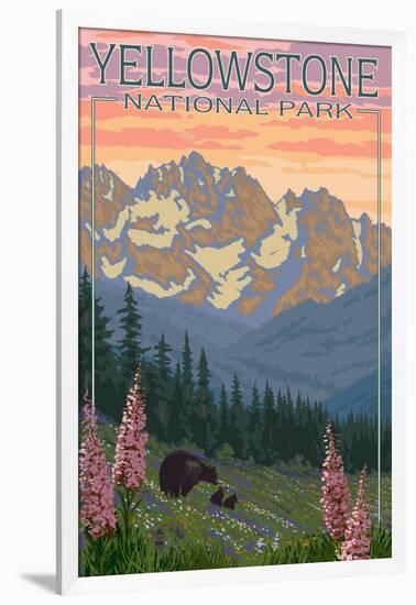 Spring Flowers, Yellowstone National Park-Lantern Press-Framed Art Print