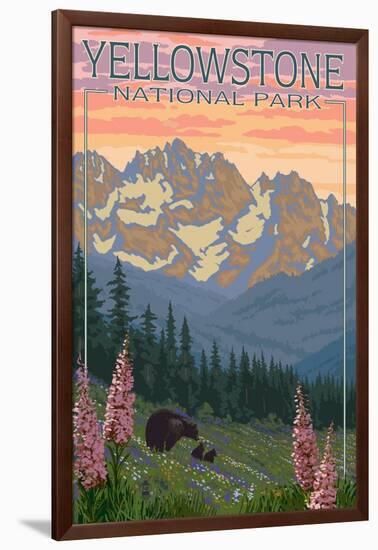 Spring Flowers, Yellowstone National Park-Lantern Press-Framed Art Print