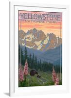 Spring Flowers, Yellowstone National Park-Lantern Press-Framed Art Print