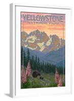 Spring Flowers, Yellowstone National Park-Lantern Press-Framed Art Print