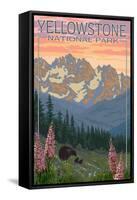 Spring Flowers, Yellowstone National Park-Lantern Press-Framed Stretched Canvas