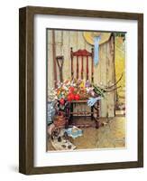 Spring Flowers-Norman Rockwell-Framed Giclee Print