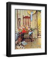 Spring Flowers-Norman Rockwell-Framed Giclee Print