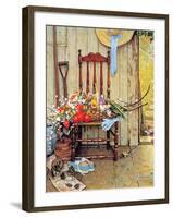 Spring Flowers-Norman Rockwell-Framed Giclee Print