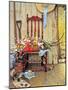 Spring Flowers-Norman Rockwell-Mounted Premium Giclee Print