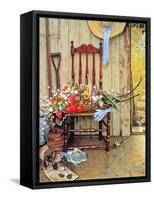Spring Flowers-Norman Rockwell-Framed Stretched Canvas
