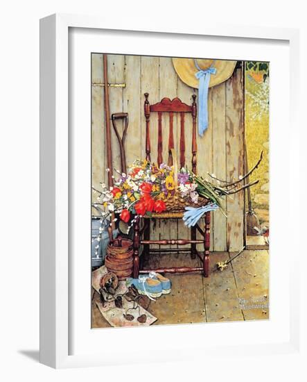 Spring Flowers-Norman Rockwell-Framed Giclee Print