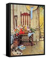 Spring Flowers-Norman Rockwell-Framed Stretched Canvas