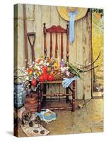 Spring Flowers-Norman Rockwell-Stretched Canvas