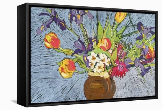 Spring Flowers-Frances Treanor-Framed Stretched Canvas