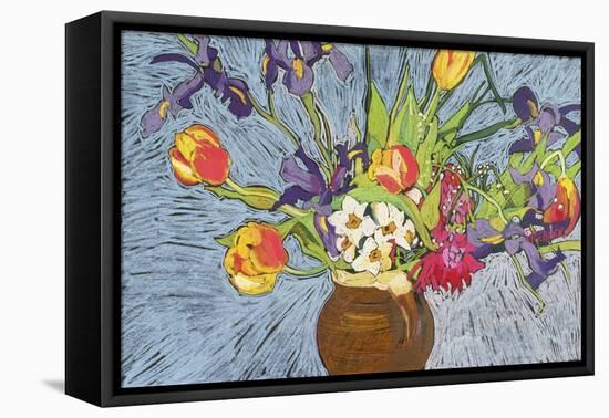 Spring Flowers-Frances Treanor-Framed Stretched Canvas