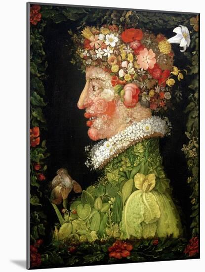 Spring, from a Series Depicting the Four Seasons, 1573-Giuseppe Arcimboldo-Mounted Giclee Print