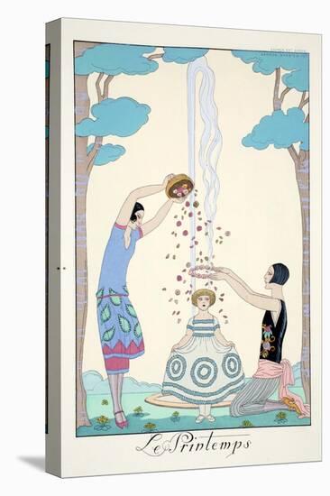 Spring, from 'Falbalas and Fanfreluches, Almanach des Modes Présentes, Passées et Futures', 1926-Georges Barbier-Stretched Canvas